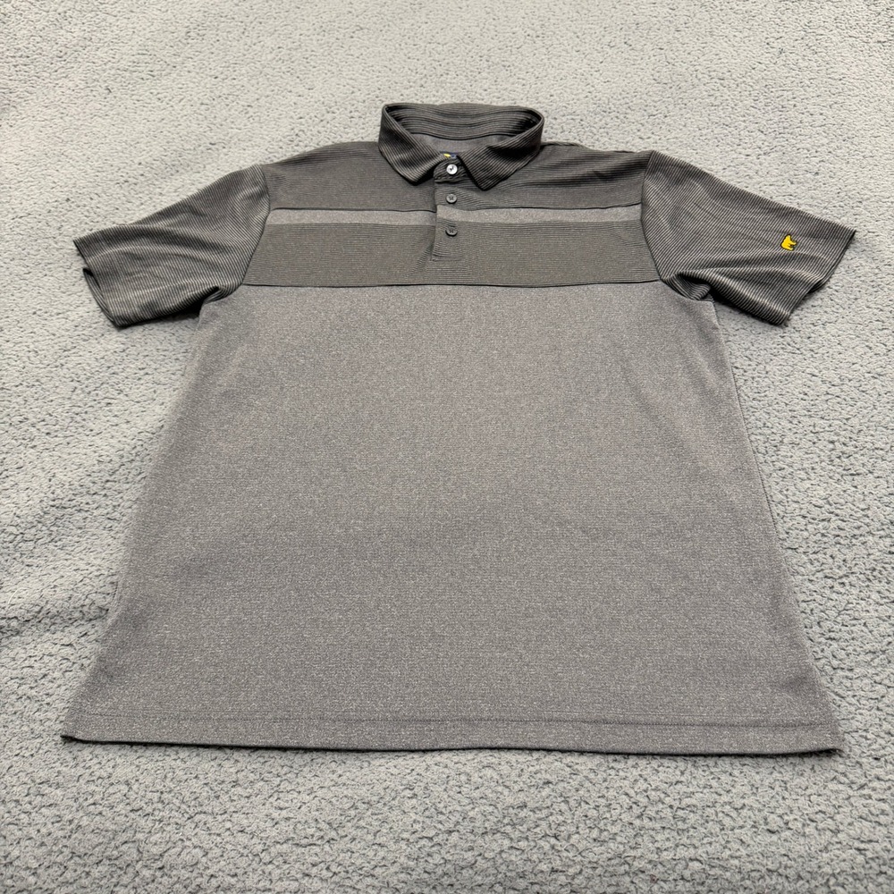 Jack Nicklaus Golf Polo Shirt Mens Size M Grey Striped Performance Golden Bear